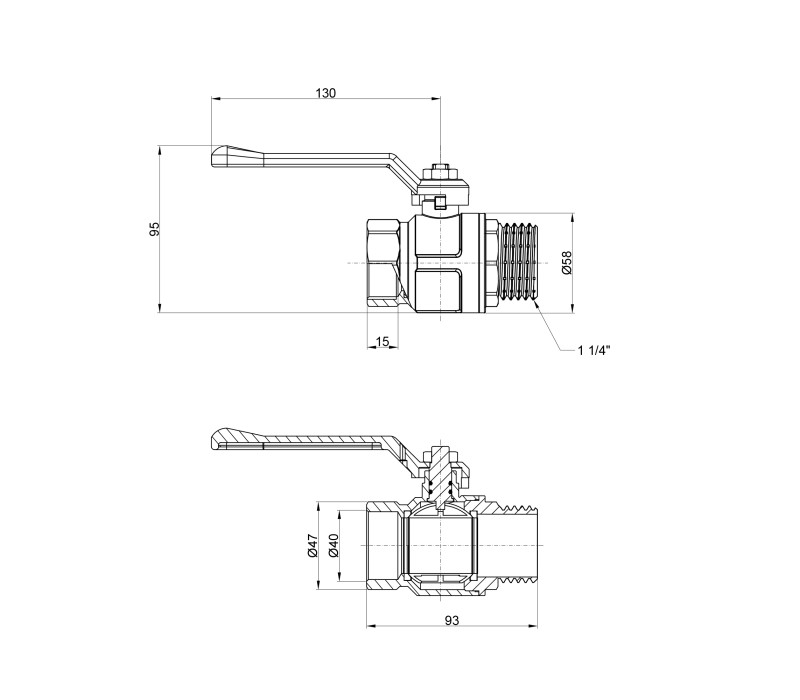 Кран шаровой Icma 1"1/4 прямой №352 SD00038119 Кран шаровой Icma 1"1/4 прямой №352 SD00038119