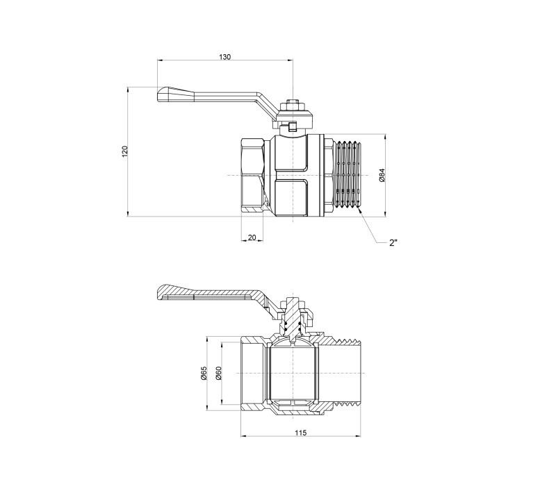 Кран кульовий Icma 2" прямий №352 SD00038121