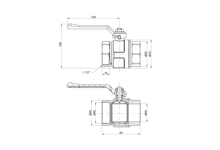 Кран шаровой Icma 1"1/2 прямой №350 SD00038123 Кран шаровой Icma 1"1/2 прямой №350 SD00038123