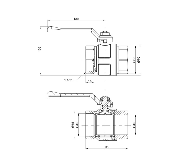 Кран шаровой Icma 1"1/2 прямой №350 SD00038123 Кран шаровой Icma 1"1/2 прямой №350 SD00038123