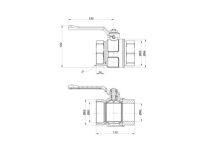 Кран шаровой Icma 2" прямой №350 SD00038124