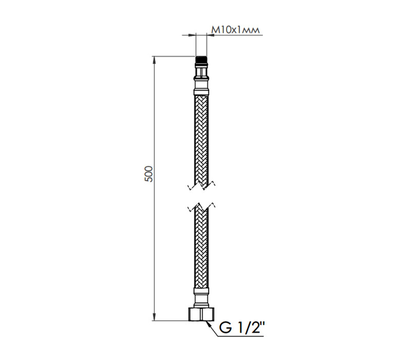 Гибкая подводка для воды SD Forte М10 50 см (пара) SF390W50 SD00039905