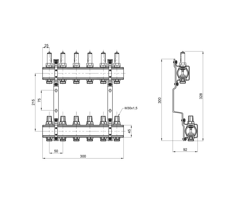 Коллектор с расходомерами SD Forte 1" 6 выходов SF001W6 SD00039945 Коллектор с расходомерами SD Forte 1" 6 выходов SF001W6 SD00039945