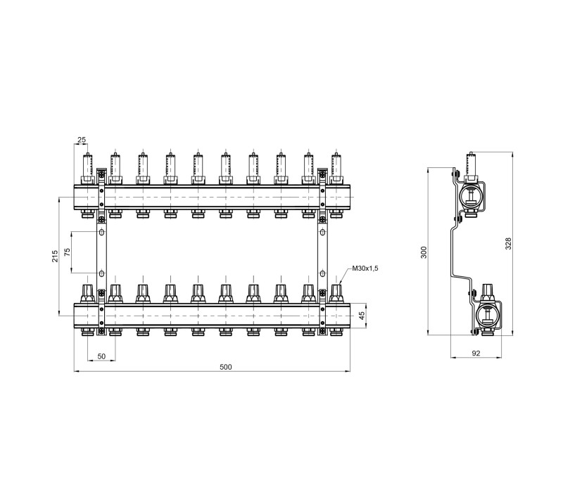 Коллектор с расходомерами SD Forte 1" 10 выходов SF001W10 SD00039949 Коллектор с расходомерами SD Forte 1" 10 выходов SF001W10 SD00039949