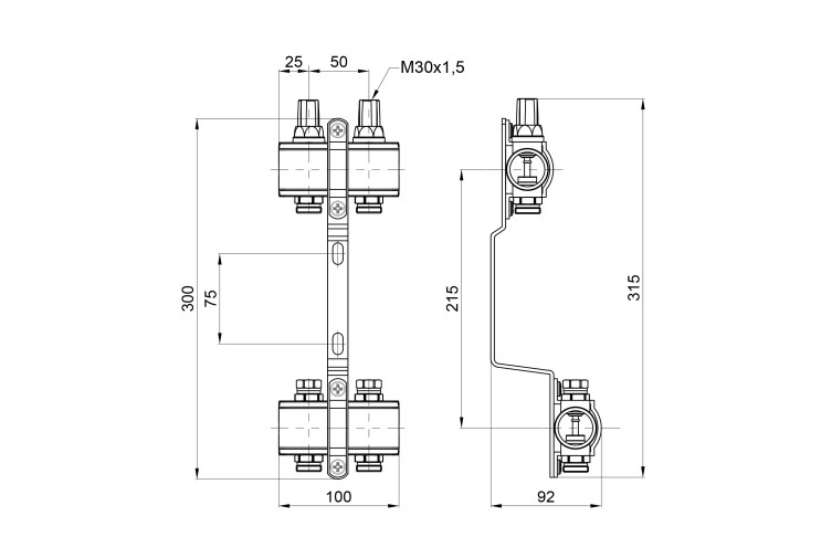 Коллектор SD Forte 1" 2 выхода SF002W2 SD00039962