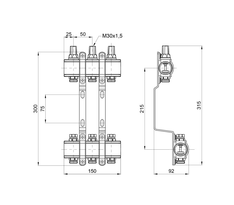 Колектор SD Forte 1" 3 виходи SF002W3 SD00039964 Колектор SD Forte 1" 3 виходи SF002W3 SD00039964