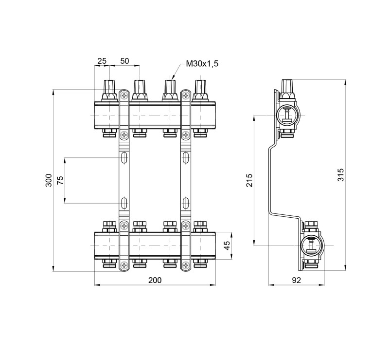 Колектор SD Forte 1" 4 виходи SF002W4 SD00039965 Колектор SD Forte 1" 4 виходи SF002W4 SD00039965