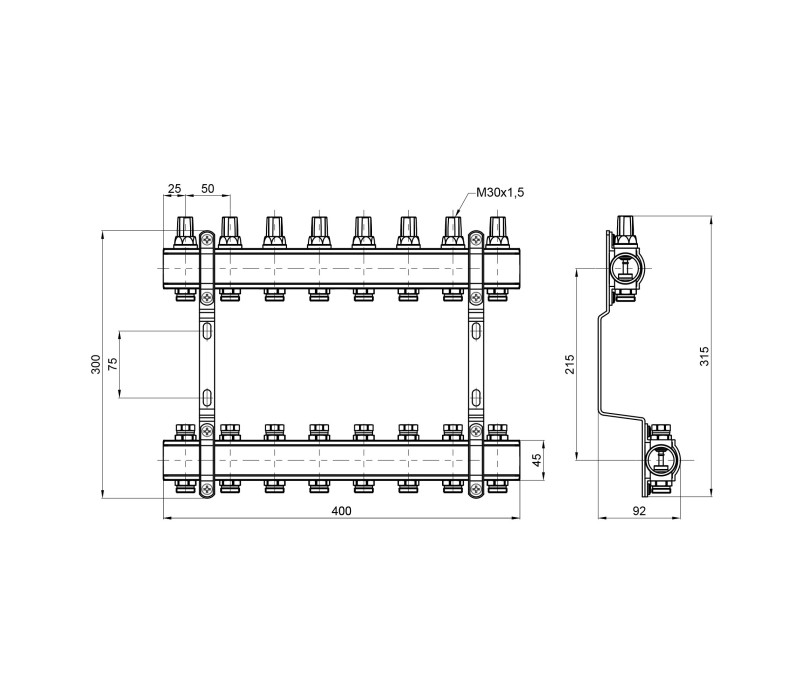 Колектор SD Forte 1" 8 виходів SF002W8 SD00039969 Колектор SD Forte 1" 8 виходів SF002W8 SD00039969