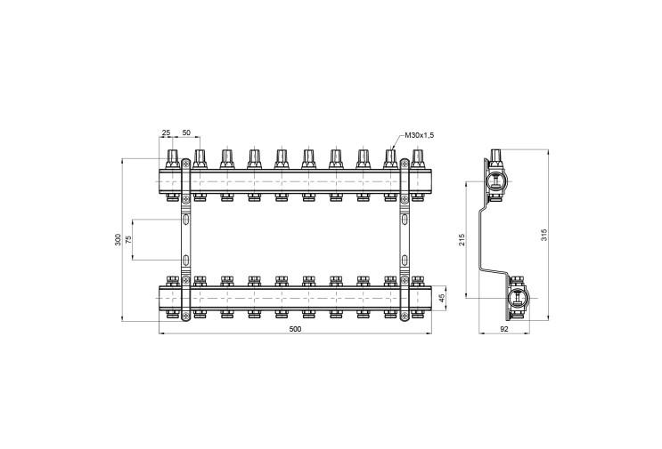 Колектор SD Forte 1" 10 виходів SF002W10 SD00039971