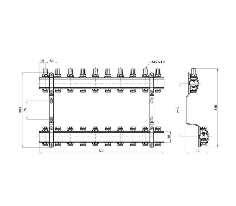 Колектор SD Forte 1" 10 виходів SF002W10 SD00039971 Колектор SD Forte 1" 10 виходів SF002W10 SD00039971