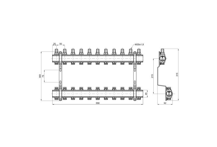 Колектор SD Forte 1" 11 виходів SF002W11 SD00039972 Колектор SD Forte 1" 11 виходів SF002W11 SD00039972