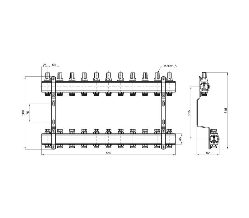 Колектор SD Forte 1" 11 виходів SF002W11 SD00039972 Колектор SD Forte 1" 11 виходів SF002W11 SD00039972