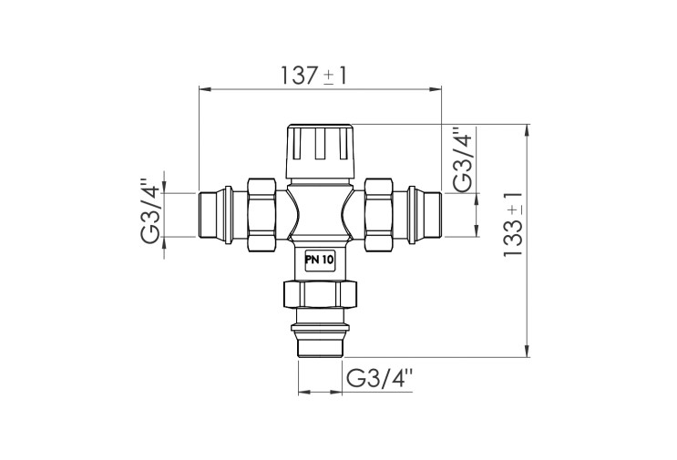 Змішувач термостатичний SD Forte 3/4" SF010W20 SD00039981
