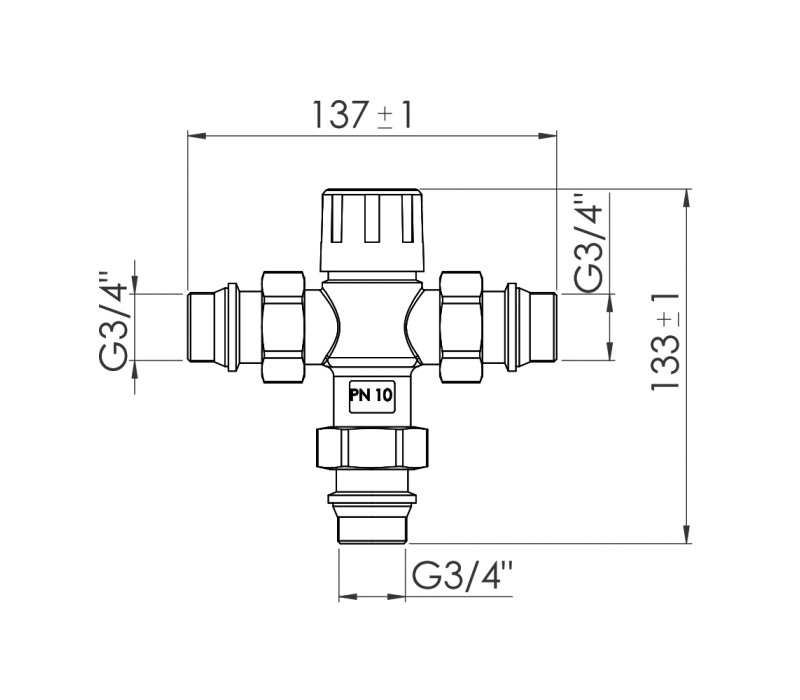 Змішувач термостатичний SD Forte 3/4" SF010W20 SD00039981 Змішувач термостатичний SD Forte 3/4" SF010W20 SD00039981