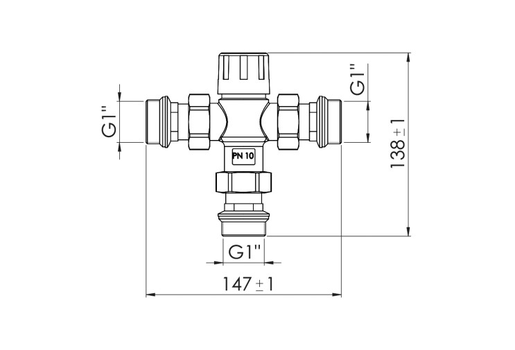 Змішувач термостатичний SD Forte 1" SF010W25 SD00039982