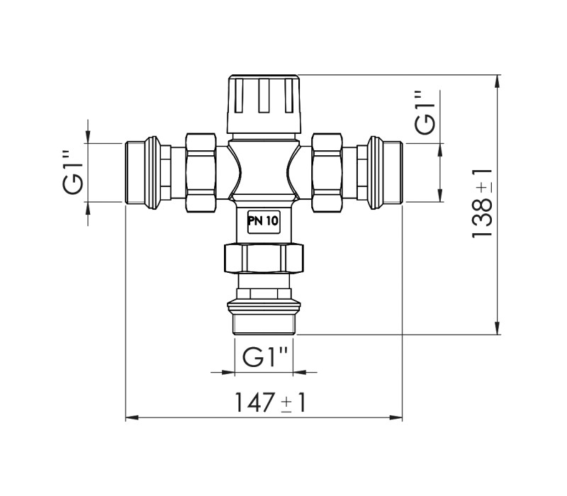 Смеситель термостатический SD Forte 1" SF010W25 SD00039982
