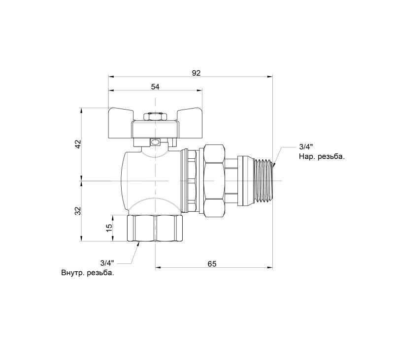 Кран шаровой Icma FAR. ROSSA 3/4" угловой №362 SD00042361 Кран шаровой Icma FAR. ROSSA 3/4" угловой №362 SD00042361