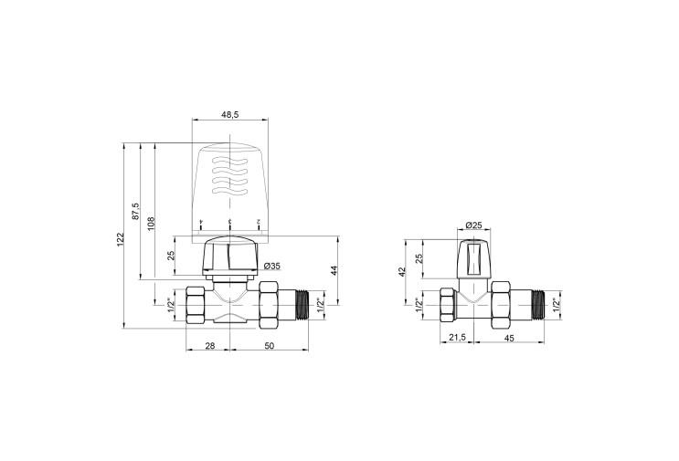 Термокомплект Icma 3/4" прямий № KIT L 1100+775+815 SD00043575