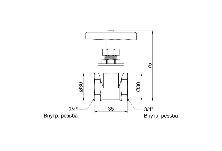 Задвижка SD Plus 3/4" ВР SD25020 SD00004651 Задвижка SD Plus 3/4" ВР SD25020 SD00004651
