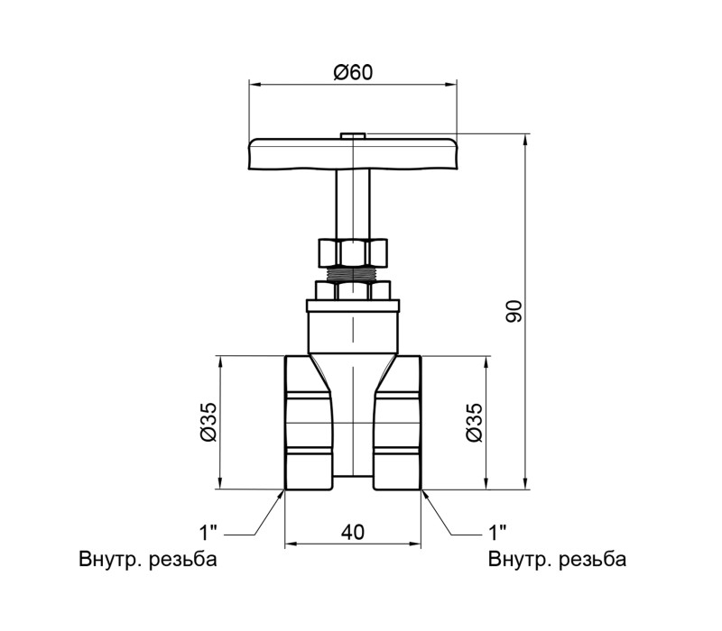 Задвижка SD Plus 1" ВР SD25025 SD00004645 Задвижка SD Plus 1" ВР SD25025 SD00004645