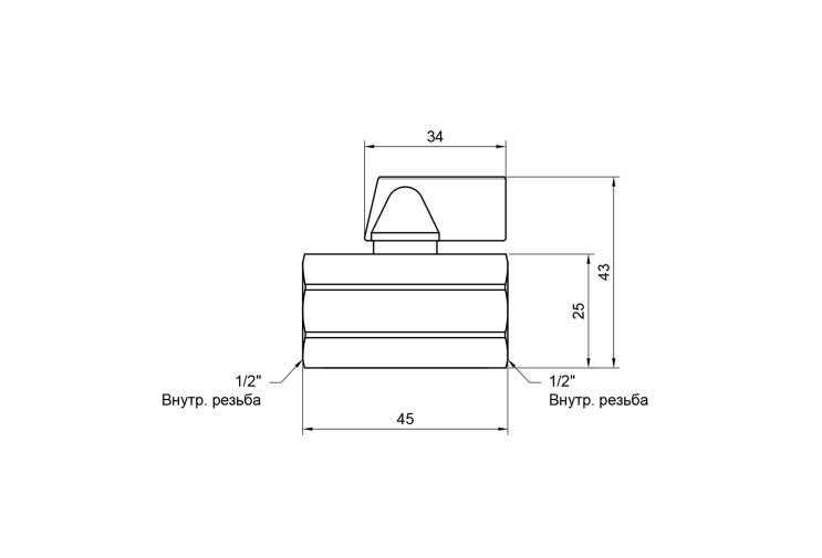 Кран кульовий SD Plus "Mini" 1/2" ВР SD187W15 SD00006180