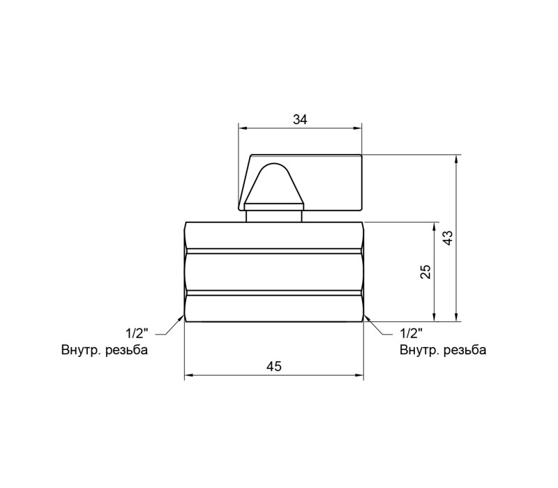 Кран шаровой SD Plus "Mini" 1/2" ВР SD187W15 SD00006180