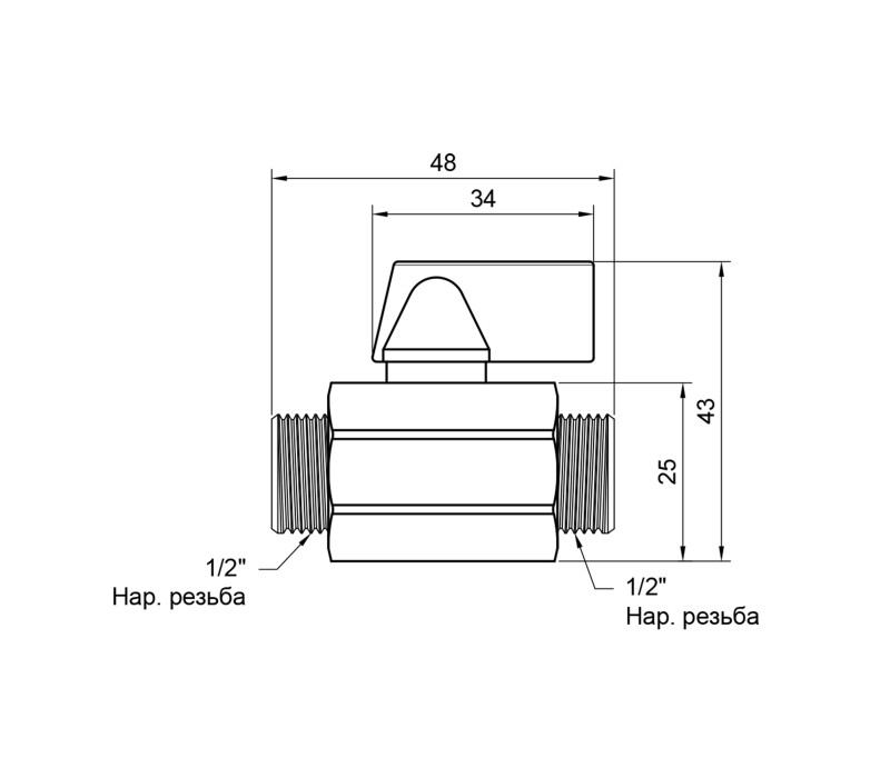 Кран шаровой SD Plus "Mini" 1/2" НР SD189W15 SD00006184 Кран шаровой SD Plus "Mini" 1/2" НР SD189W15 SD00006184