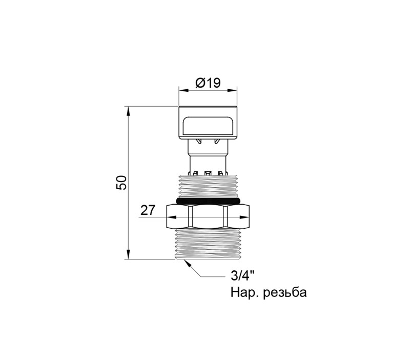 Стаканчик Icma Assieme Canotto 3/4" для расходомера коллектора №168 SD00046392