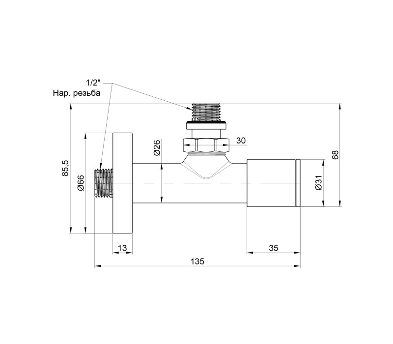Комплект кранів SD Forte 1/2" НР для рушникосушарки кутовий SF395W15 SD00046628 Комплект кранів SD Forte 1/2" НР для рушникосушарки кутовий SF395W15 SD00046628