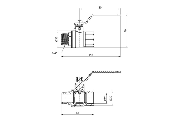 Кран шаровой SD Plus 3/4" ВН для воды (рычаг) SD605W20 SD00002836 Кран шаровой SD Plus 3/4" ВН для воды (рычаг) SD605W20 SD00002836