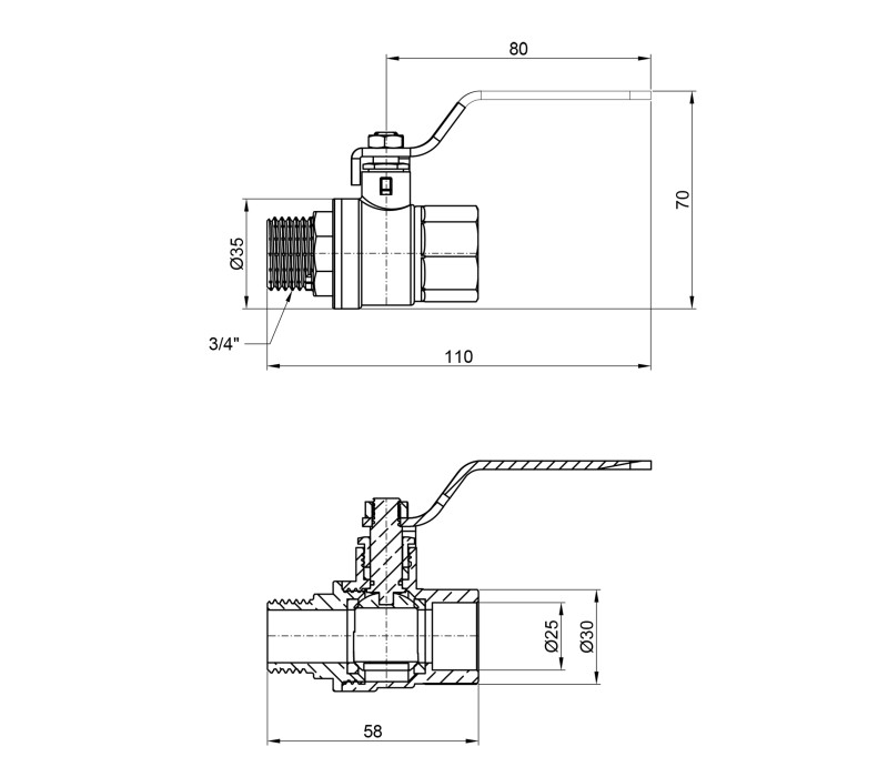 Кран кульовий SD Plus 3/4" ВЗ для води (важіль) SD605W20 SD00002836 Кран кульовий SD Plus 3/4" ВЗ для води (важіль) SD605W20 SD00002836