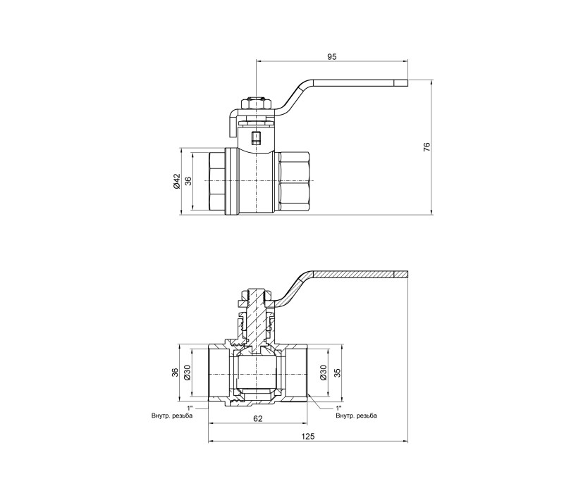 Кран шаровой SD Plus 1" ВР для воды (рычаг) SD600W25 SD00002808 Кран шаровой SD Plus 1" ВР для воды (рычаг) SD600W25 SD00002808