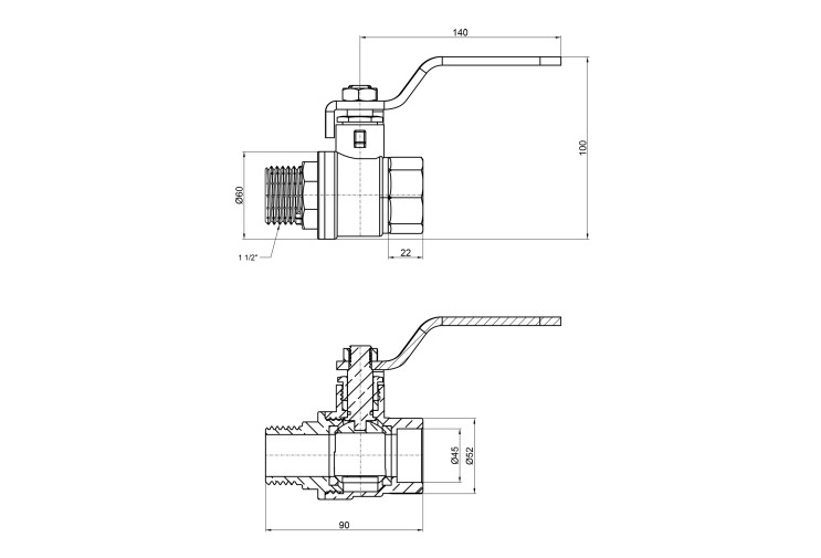 Кран шаровой SD Plus 1" 1/2 ВН для воды (рычаг) SD605W40 SD00002797 Кран шаровой SD Plus 1" 1/2 ВН для воды (рычаг) SD605W40 SD00002797