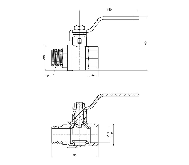 Кран шаровой SD Plus 1" 1/2 ВН для воды (рычаг) SD605W40 SD00002797 Кран шаровой SD Plus 1" 1/2 ВН для воды (рычаг) SD605W40 SD00002797