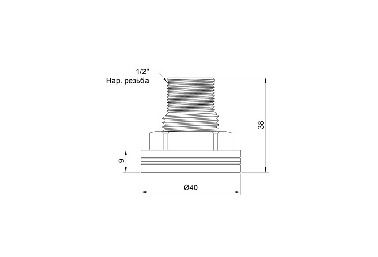 Врізка SD Plus 1/2" в бак SD40015 SD00047787 Врізка SD Plus 1/2" в бак SD40015 SD00047787