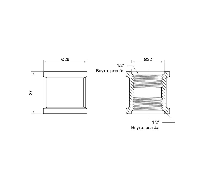Муфта SD Plus 1/2" ВР SD40415 SD00047805 Муфта SD Plus 1/2" ВР SD40415 SD00047805