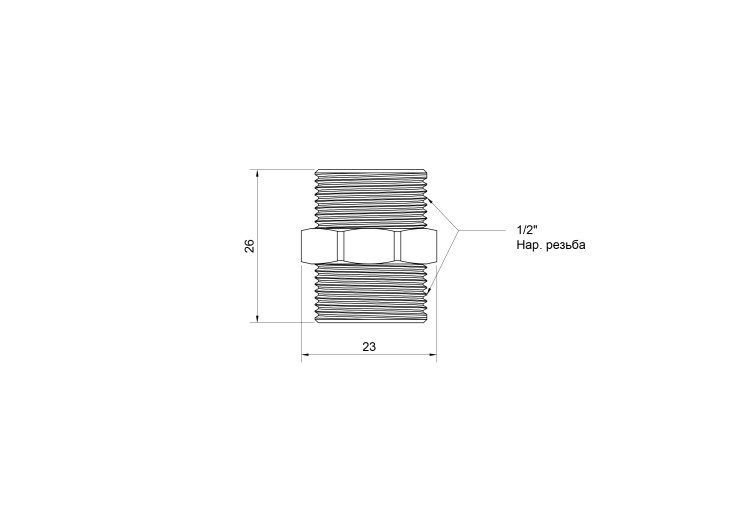 Ниппель SD Plus 1/2" НР SD4071515 SD00047812 Ниппель SD Plus 1/2" НР SD4071515 SD00047812