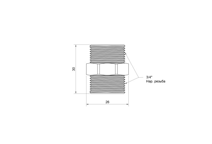 Ниппель SD Plus 3/4" НР SD4072020 SD00047814 Ниппель SD Plus 3/4" НР SD4072020 SD00047814