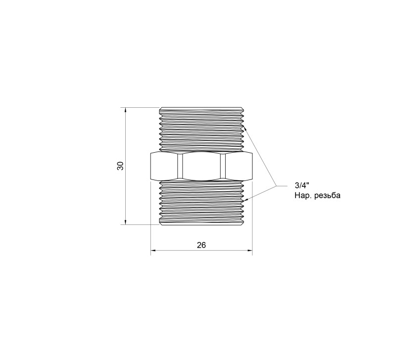 Ніпель SD Plus 3/4" ЗР SD4072020 SD00047814