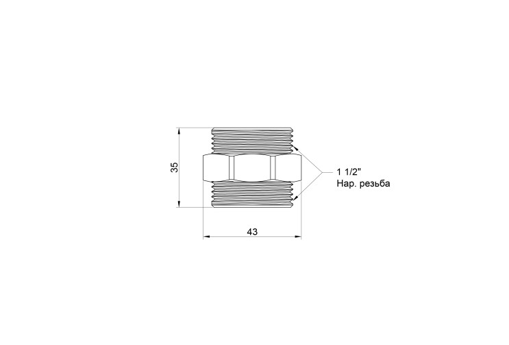 Ниппель SD Plus 1 1/2" НР SD4074040 SD00047817 Ниппель SD Plus 1 1/2" НР SD4074040 SD00047817