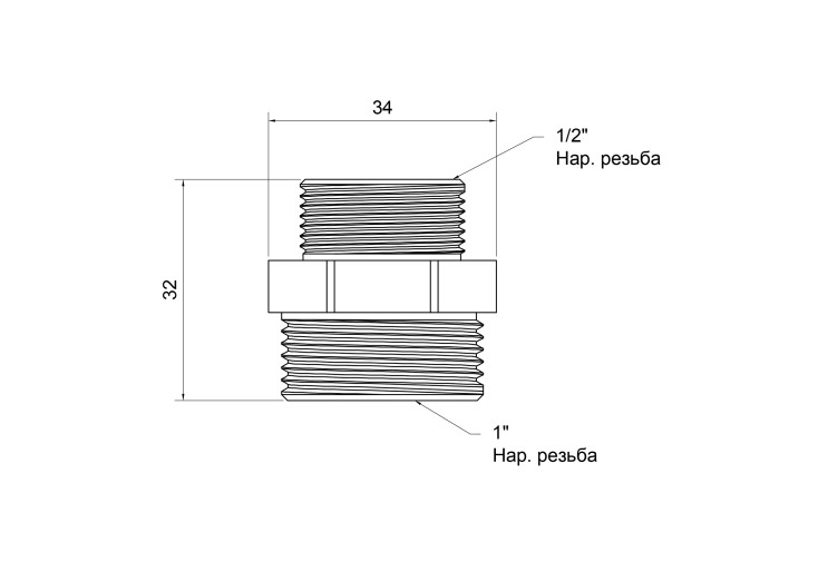 Ніпель SD Plus 1"х1/2" ЗР SD4082515 SD00047822