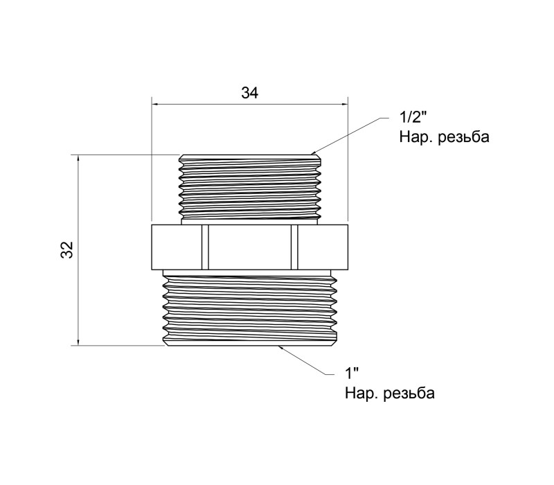 Ніпель SD Plus 1"х1/2" ЗР SD4082515 SD00047822
