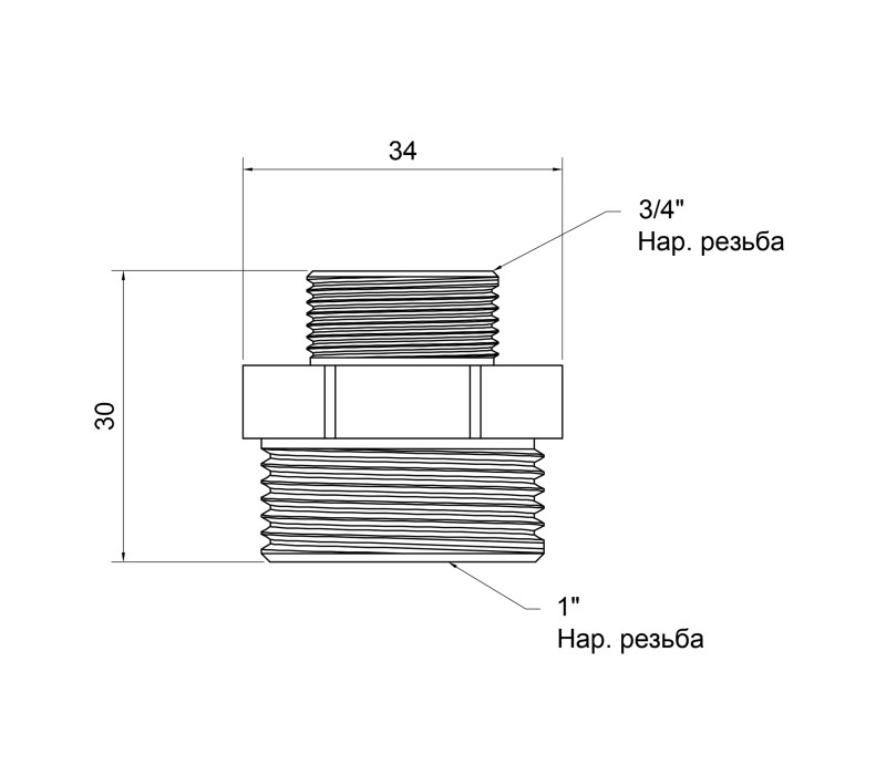Ніпель SD Plus 1"х3/4" ЗР SD4082520 SD00047823