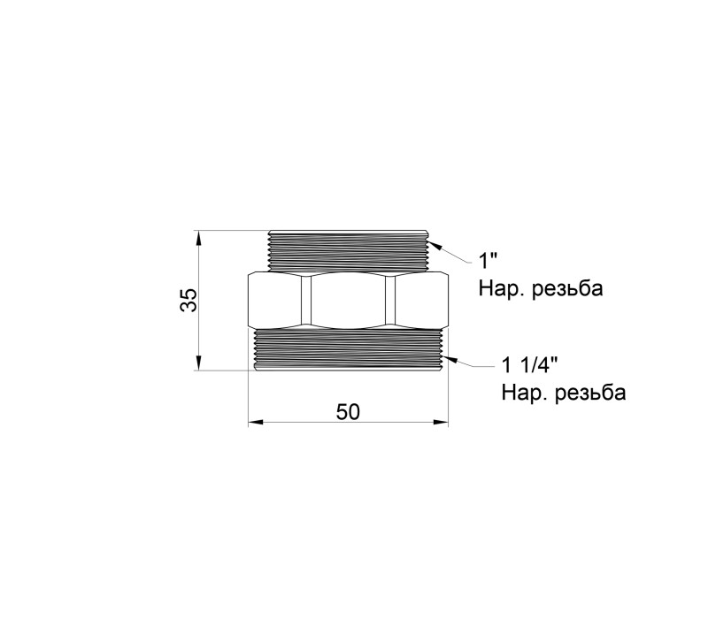 Ніпель SD Plus 1 1/4"х1" ЗР SD4083225 SD00047824