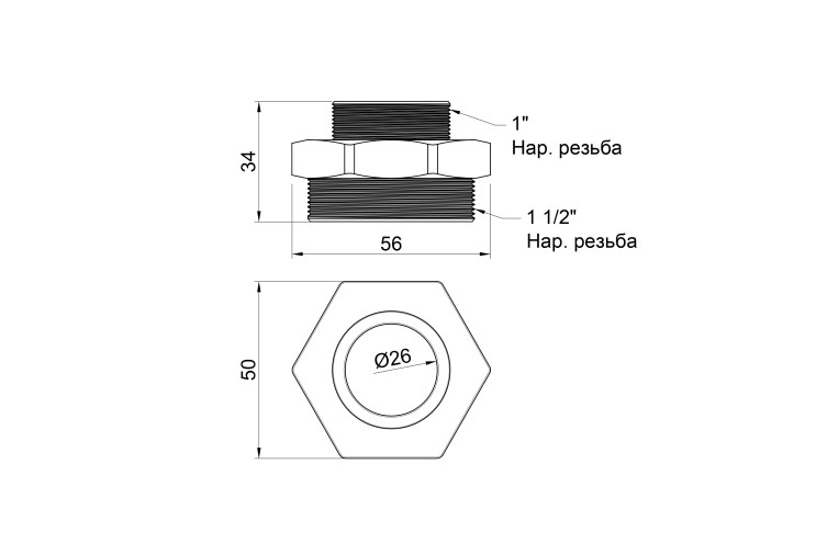 Ниппель SD Plus 1 1/2"х1" НР SD4084025 SD00047825 Ниппель SD Plus 1 1/2"х1" НР SD4084025 SD00047825