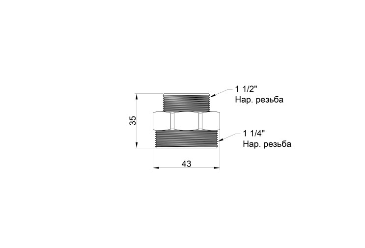 Ніпель SD Plus 1 1/2"х1 1/4" ЗР SD4084032 SD00047826