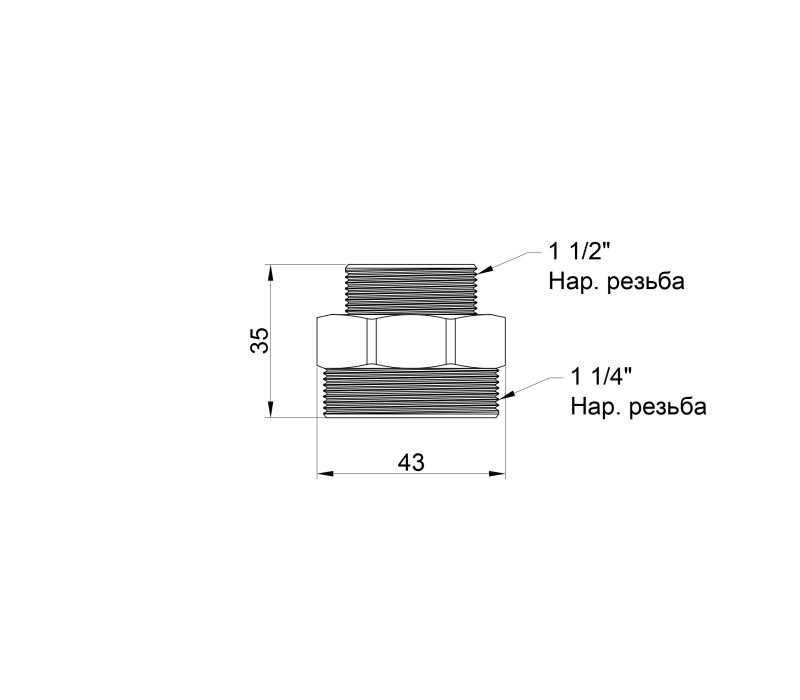 Ніпель SD Plus 1 1/2"х1 1/4" ЗР SD4084032 SD00047826 Ніпель SD Plus 1 1/2"х1 1/4" ЗР SD4084032 SD00047826