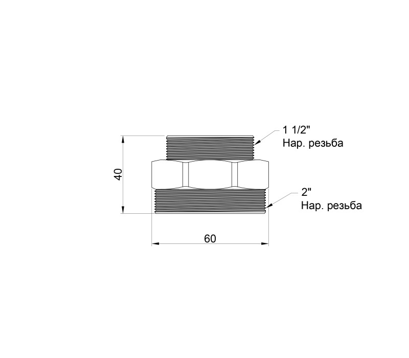 Ніпель SD Plus 2"х1 1/2" ЗР SD4085040 SD00047827