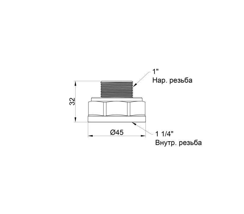 Перехід SD Plus 1 1/4"х1" ВЗ SD4093225 SD00047834 Перехід SD Plus 1 1/4"х1" ВЗ SD4093225 SD00047834