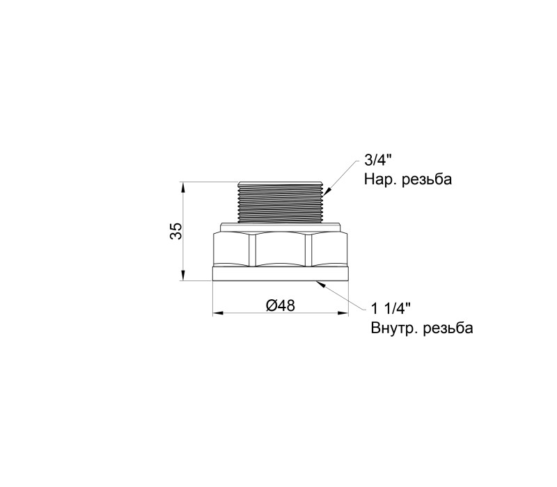 Перехід SD Plus 1 1/4"х3/4" ВЗ SD4093220 SD00047835 Перехід SD Plus 1 1/4"х3/4" ВЗ SD4093220 SD00047835
